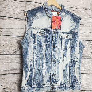 Rolling Paper Acid Blue Style JV696 Vest Size Large NWT Reg $52.00